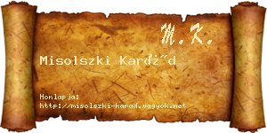 Misolszki Karád névjegykártya